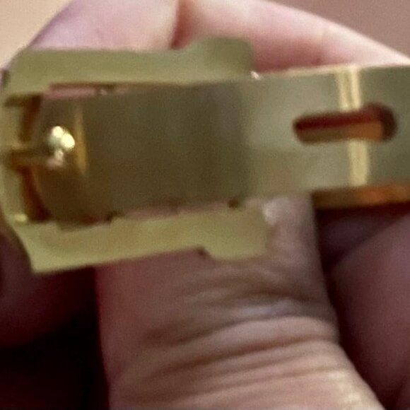 Neiman Marcus 18k Gold Plated Stainless Steel Roman Twisted Cuff Bracelet - Picture 3 of 4